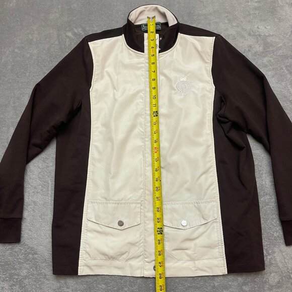 Lauren Active Ralph Lauren Crest Logo Full Zip Track Jacket Brown Women's 1X - Picture 5 of 9